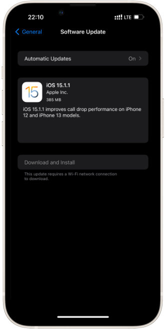 iOS 15.1.1 update