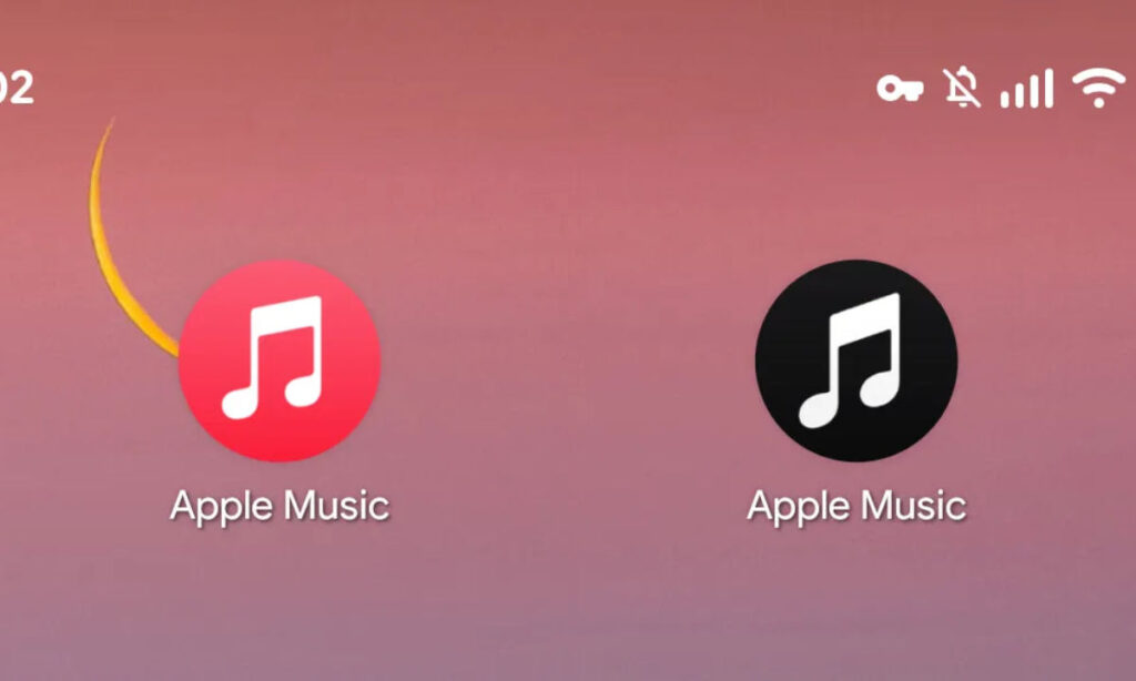 ไอคอน Apple Music บน Android แบบเก่าและแบบใหม่